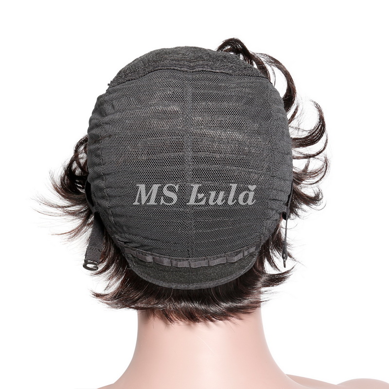 Natural Color Pixie Cut Human Hair Wig Machine-made Wig for Women - 图片 15